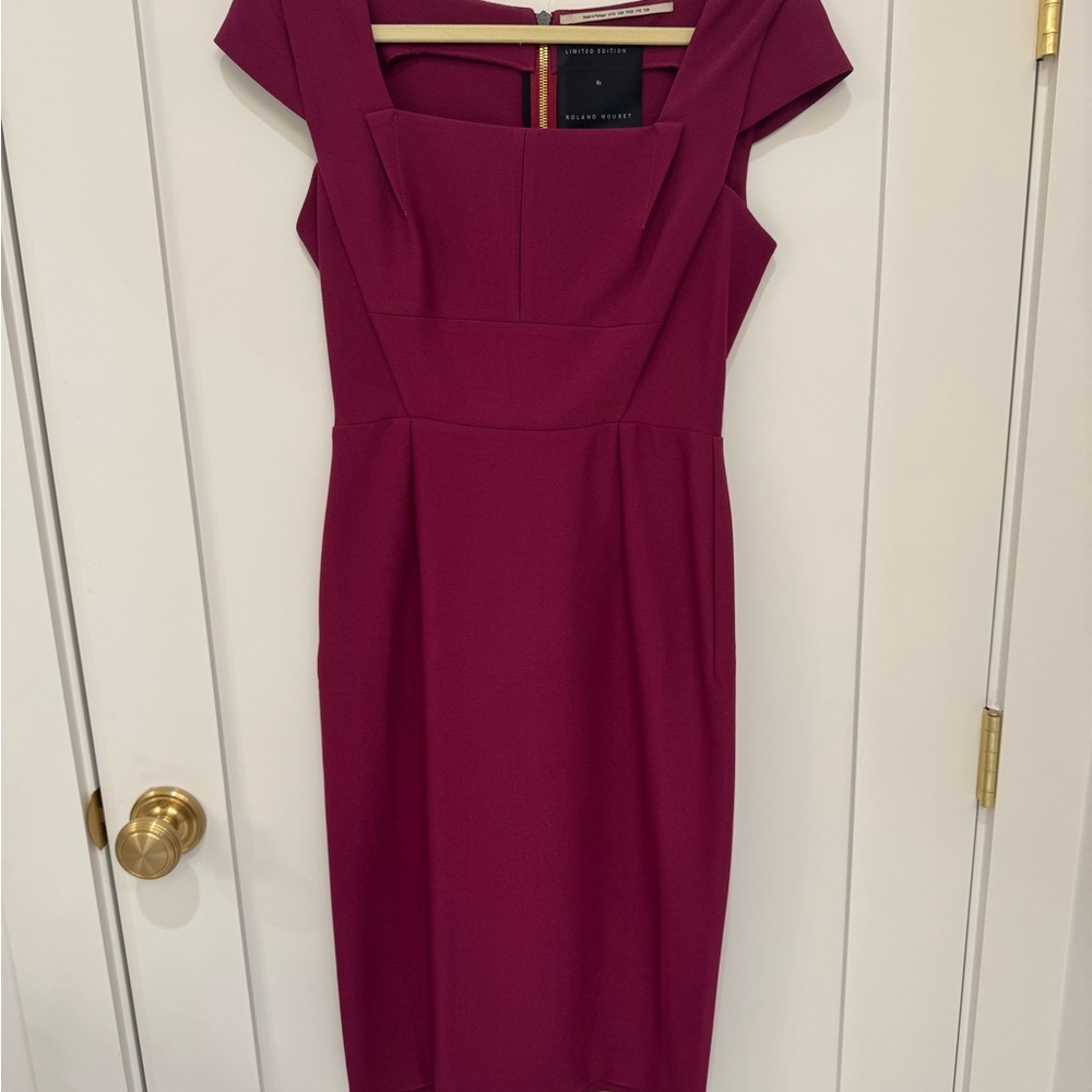 Roland Mouret Pink Sheath Dress with Cap Sleeves size US6